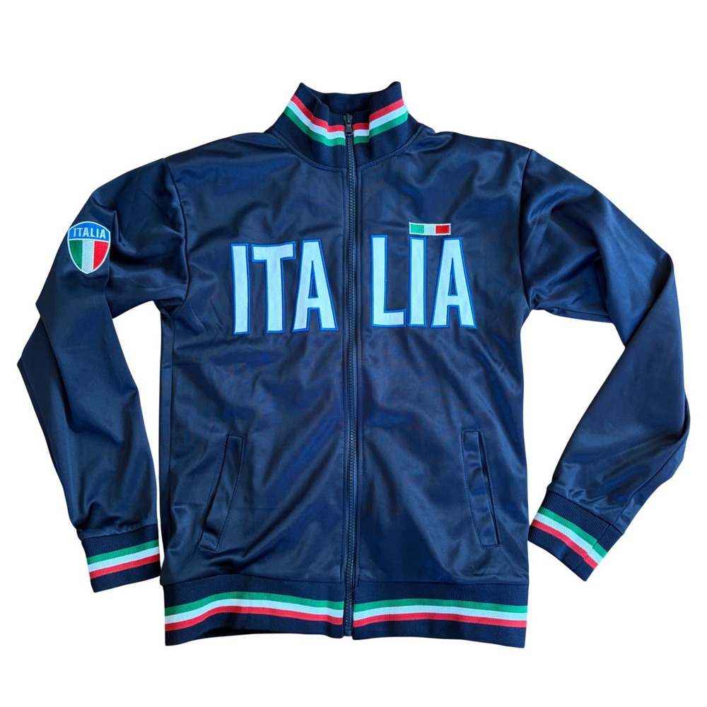 Star Venezia Italia Soccer Track Jacket Navy Blue Full Zip Italian Flag Size XS